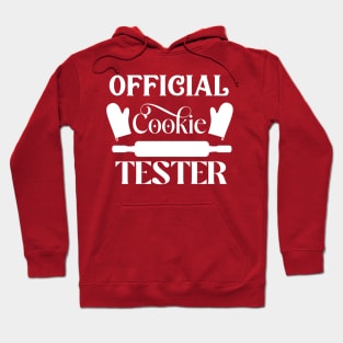 Official cookie tester; Christmas; Xmas; cookies; cookie lover; bake; baking; baker; Christmas baking; baked; pun; funny; cooking; cook; cookies; cute; rolling pin; Hoodie